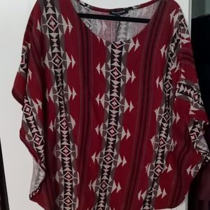 Fashion to figure Red Poncho